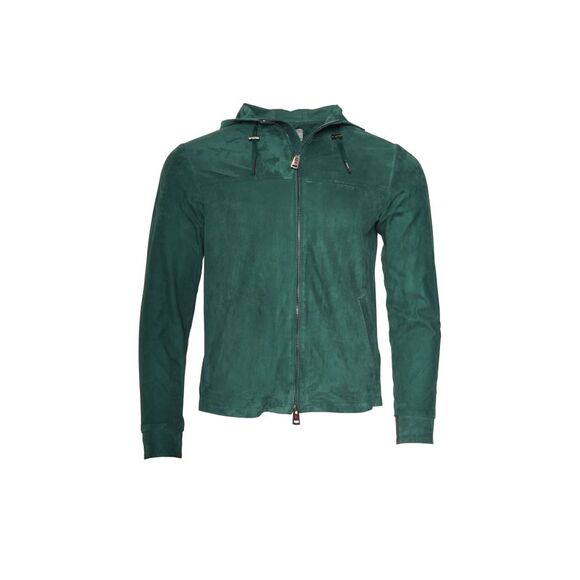 Kiton Other - Kired Olek 1 Solid Suede Hooded Zip-Up Light-Jacket